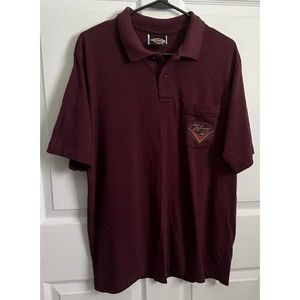 Harley Davidson Men's XL Crystal Springs Polo Burgundy Longview Texas Horse